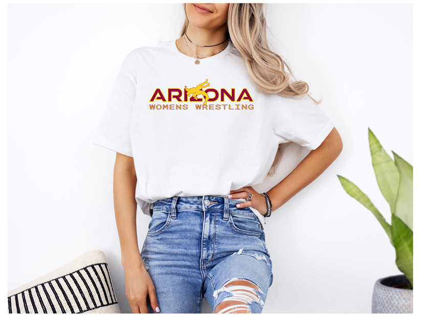 Arizona Women Wrestling Daughter Wrestler Team Az State Flag product Unisex Softstyle T-Shirt