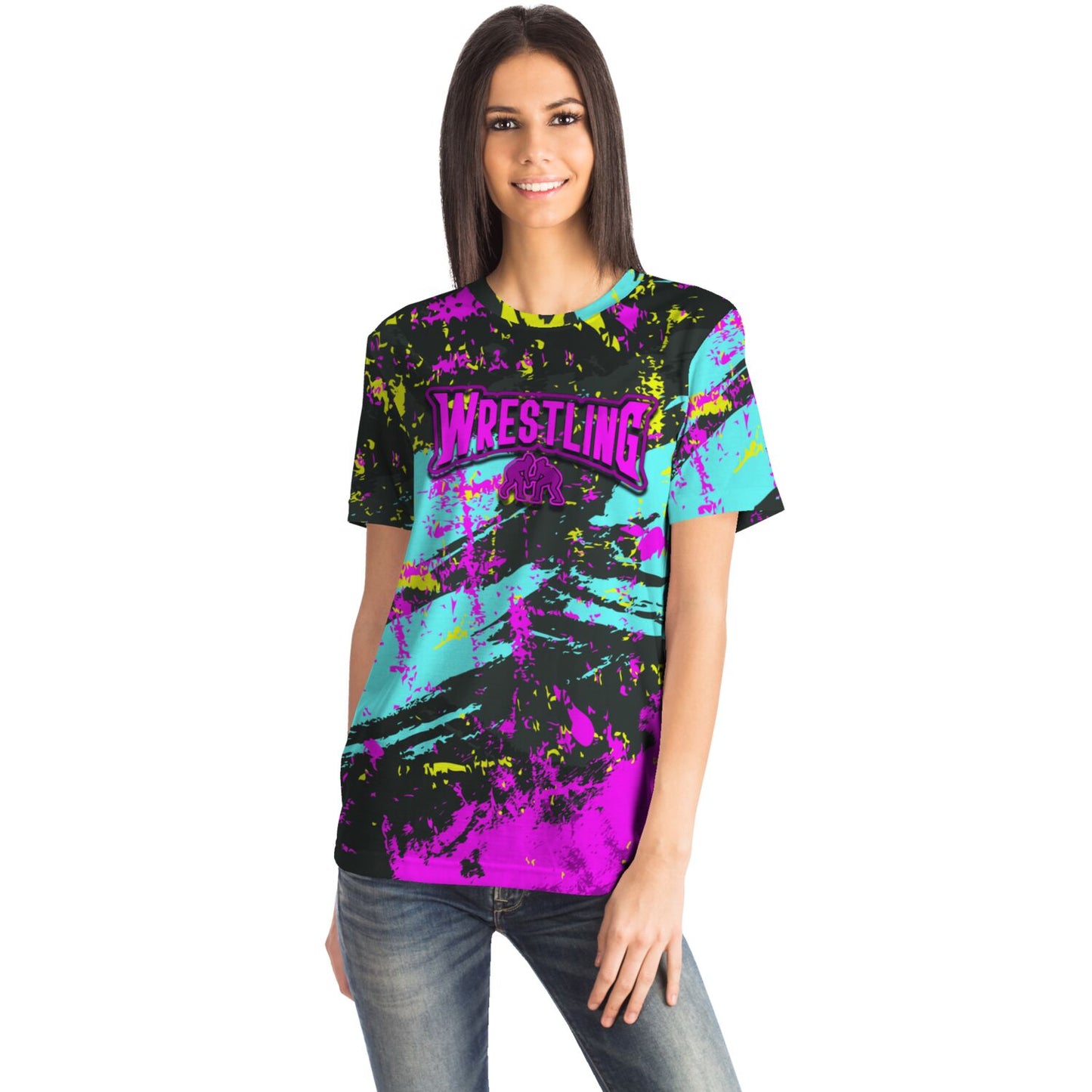 4Wrestlers Midnight Splatter Womens Wrestling All Over Print T-shirt