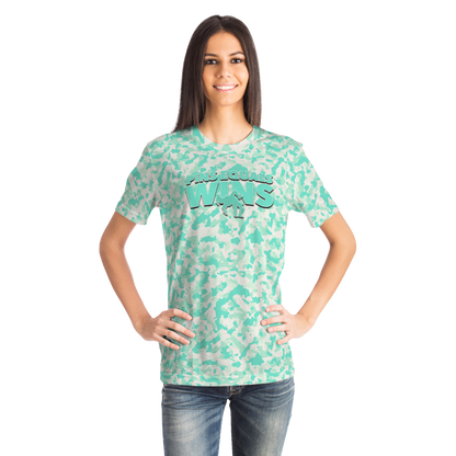 4Wrestlers Pins Equals Wins Sage Green Wromen's Wrestling Sublimated T-shirt
